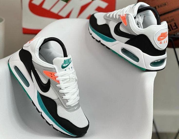 White Black Green Nike sneakers